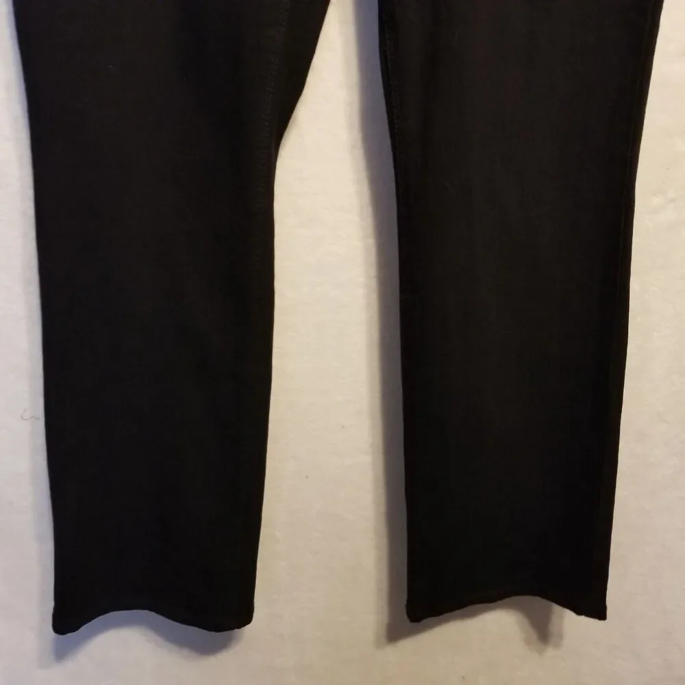 NYDJ 16P Petite Jeans Black Stretch Denim Marilyn Straight Lift Tuck High Rise